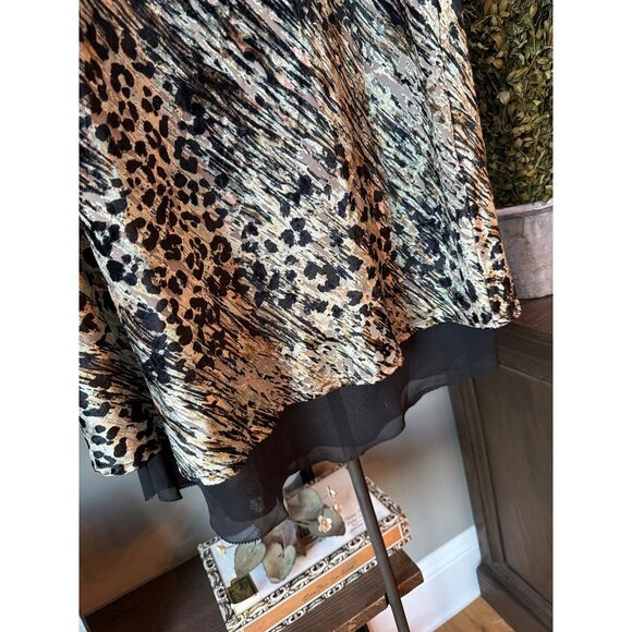 Le Superbe Velvet Underground Skirt Velvet Leopard Womens Size Large - Picture 8 of 10